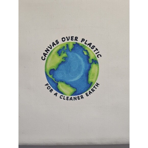 Natural Color Canvas Tote Bag Eco-Friendly Shopper Canvas Over Plastic Cleaner - Picture 5 of 5